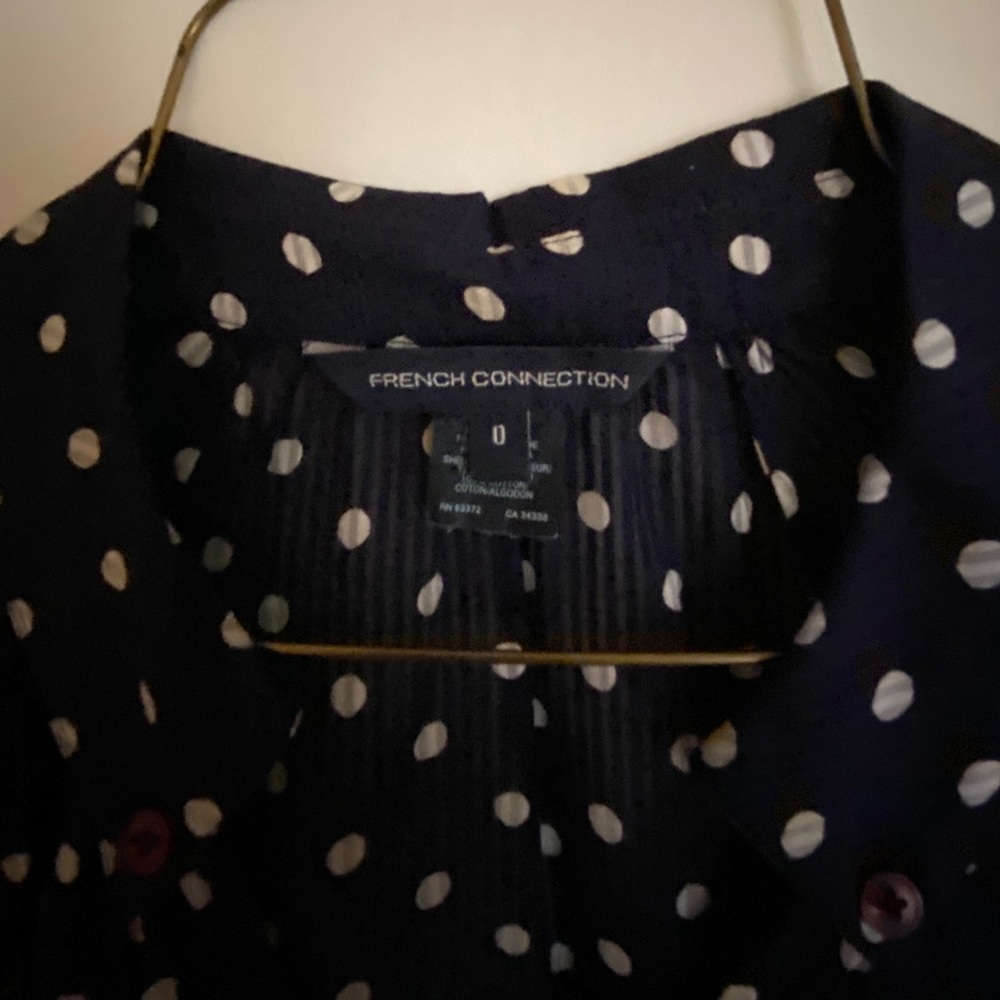 Cute and Crisp! French Connection polka dot top